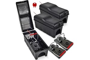 ROSHIELD 3X Rat Trap Killer Box - Easy to Set Safety Box for Home, Shed & Garage Control & Treatment (Professional Quality, Pack of 3)