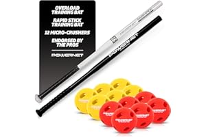 PowerNet Overload and Underload Training Bats, Rapid Stick or Overload Bat, Slim Barrel Design, Build Hand-Eye Coordination