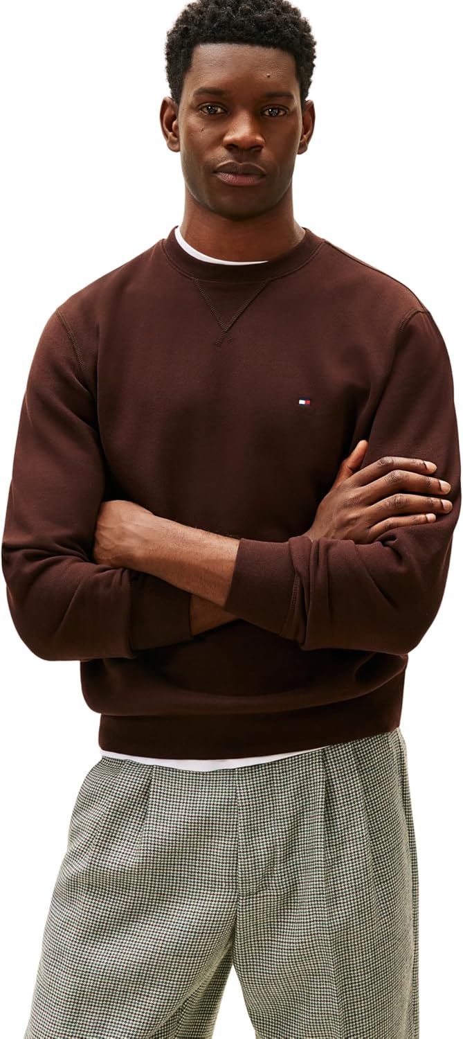 Tommy Hilfiger Adaptive ESS Seasonal Fleece Crewneck Mw0mw40000 Sudadera sin Botones Hombre (Pack de 1)