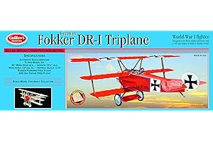 FLAT RIVER GROUP GUILLOW's Fokker Triplane 204 Powered Balsa Flying Model Kit