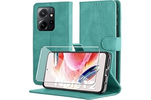 Byvuwiay Cover per Xiaomi Redmi Note 12 4G, Slot per Schede, Chiusura Magnetica, Premium PU Pelle Portafoglio Custodia per Xiaomi Redmi Note 12 4G-Verde menta