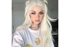 VEBONNY Weißblonde Lace-Front-Perücken, klebstofffreie hellblonde Perücke, 22 Zoll synthetische Perücken VEBONNY-008-NEU