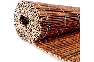 PRIME PLUS 4M Wide Natural Garden Willow Fence Panel Screening Roll Privacy Border Wind & Sun Protection (1.5m x 4m)