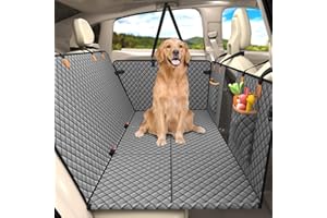 Lekeinchi Protection Voiture Chien Siege Arriere, Housse Voiture Chien avec Base Rigide Résistant Aux Rayures Imperméable, Housse Siege Voiture Chien Tapis Convient à Tous Les Types de Voitures, Gris