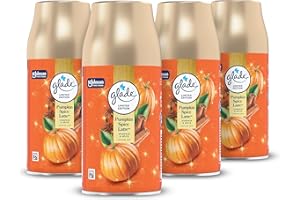 Glade Automatic Air Freshener Refills, Room Spray & Odour Eliminator for Home, Long-lasting Fragrance Infused with Essential Oils, Pumpkin Spice Latte, Pack of 4 (4 x 269ml)