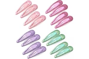 EUZUXU 16 Pezzi Glitter Clip a Scatto per Capelli, Fermagli per Capelli in Metallo Colorati Glitter Paillettes Fermacapelli Barrettes Accessori per Styling de Capelli, per Donna Bambina