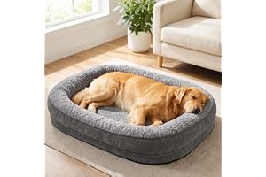 Hundsäng Stora Hundar XL, Hundbädd Tvättbar, 107x81x19cm | Hundsäng Ångestdämpande & Stödjande, Halkfri & Tvättbar, halkfria