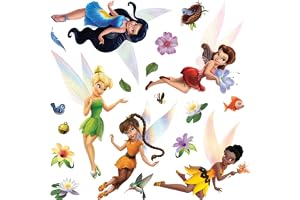 AG Design Disney Feen vägg klistermärke, PVC-film (ftalatfri), flerfärgad, 30 x 30 cm