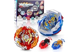 DAJASD Bey Burst Turbo Blade, zestaw startowy 4D, metalowy bączek Fusion, Beyblade Burst, zestaw startowy z 2 kółkami i uchwytem wyrzutni, mały prezent dla dzieci, młodzieży, dzieci od 6 lat