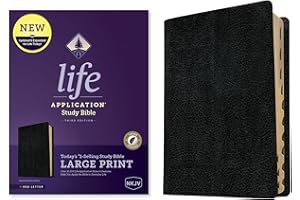 NKJV Life Application Study Bible, Third Edition, Large Print (Bonded Leather, Black, Indexed, Red Letter): Nkjv Life Application Study Bible, Red Letter, Bonded Leather, Black