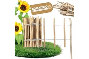 BOGATECO Piquet Clôture en Noisetier Bois | 500 cm de Long et 35 cm de Hauteur | Distance Entre Lattes 7-8 CM | Idéal comme Une Clôture de Jardin | Peut être Utilisé comme de Support pour Les Vignes