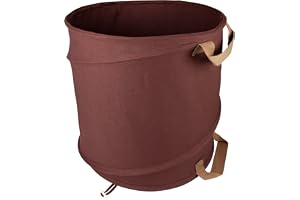 Windhager trädgårdsavfallspåse popup CANVAS, trädgårdspåse, lövsäck självjusterande, grön skärväska, lövkorg, hoppsäck, 80 l