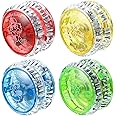 HOGOOD 4pcs plastic responsive LED Light Yo-Yo ball beginner Rope spinning shaft recreational ball Colorful Plastic Yo-Yos Ball for beginners adults and children