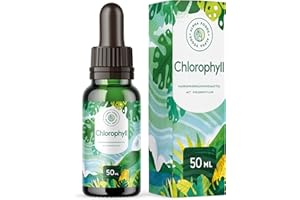 Chlorophylle liquide à boire, sur base d'herbes de blé, luzerne et chlorella, sans goût, sans iode, sans additifs - jusqu'à 4 fois plus de concentration de chlorophylline - 50 ml