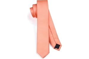 HISDERN Męski krawat, wąski, jednokolorowy, jedwabny krawat dla mężczyzn, klasyczny, formalny, elegancki krawat, na wesele, imprezę, biznesowy krawat, 6 cm
