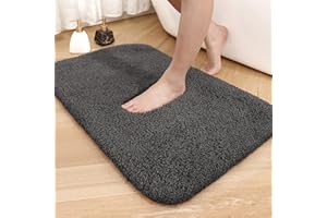 Color&Geometry Mata łazienkowa Antypoślizgowa 40 x 60 cm, Dywanik łazienkowy, Mata Podłogowa z Miękką Mikrofibry, można prać w pralce, do łazienki, Toalety (Ciemnoszary)