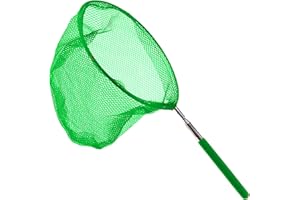 D.A.Y. Republic 27” Kids Extendable Fishing Mesh Net Butterfly Bug Insect Fish Crab Catcher with Telescopic Handle Garden Pond Toy, Ideal present for Children Extendable from 36cm to 68cm (Green)