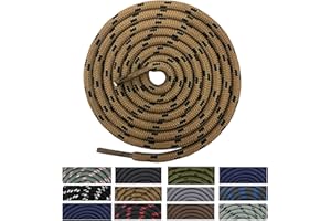 Danraw Stores [Pair] Heavy Duty,Hiking durable round Boot Lace, Shoe Lace classic colours Dot for hiking, Mountaineering running, working, casual