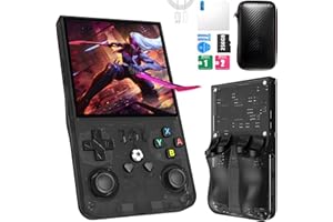 YELETY R36MAX Retro Handheld Game Console,Game Console with 256GB TF Card, 40000+ Classic Games,Game Console 4.0" IPS HD Screen 4000mAh Rechargeable Portable Video Console Pocket Arcade-Transparent Black