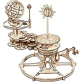 UGEARS Tellurion puzzle 3D z motywem Ziemi i Księżyca, drewniane puzzle 3D dla dorosłych, zestawy modeli dla dorosłych, eduka