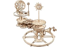 UGEARS Puzzle 3D mécanique Tellurion - Cadeau de fête des pères Terre et Lune Puzzles en Bois 3D pour Adultes - Kits de modèles pour Adultes à Construire - Kit de modèle de système solaire éducatif