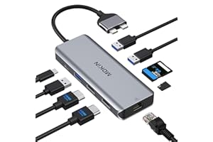 ‎MOKIN MOKiN MacBook Pro Dockingstation mit dual Monitor und hdmi Adapter, 9 in 1 USB-C Adapter für MacBook Pro Air, Mac HDMI Dock Dongle, USB-C auf HDMI Ethernet 3USB SD/TF100W PD