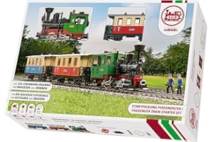 LGB- Juego de iniciación de Tren 70307-Kit L70307, jardín, con Locomotora y Dos vagones, ferrocarril para Exteriores, Pista G, Color Spur g, 85 x 12 x 16 cm (Gebr. Märklin & CIE. GmbH 70307)