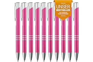 ‎GIMEI GIMEI® Metall Kugelschreiber 10 Stück | Premium Set Hochwertig, für Einfaches & Weiches Schreiben | Blauschreibender Kulli Pink als Optischer Hingucker