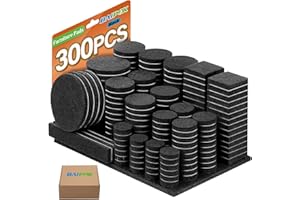 BAIPOK Fieltro Adhesivo - Almohadillas de Fieltro 300 Piezas. -Todos los tamaños de Fieltro Autoadhesivo para Muebles - Protectores de Piso Premium para Muebles