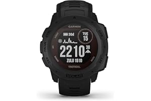 Garmin Instinct Solar Tactical Edition - Montre GPS de plein air robuste avec chargement à l'énergie solaire et fonctions tactiques - Noir