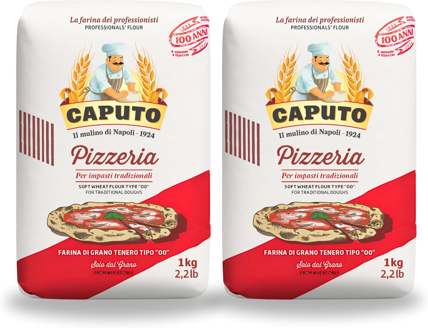 Caputo Pizzeria - Harina Italiana, Para Pizza Napolitana Clásica - Distribuido por Laborawi (2 Kg)