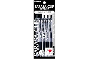 ZEBRA PEN Zebra Sarasa P-JJ15-BK5 żelowy długopis, klips, czarny, 0,5, importowany z japonii, 5 sztuk