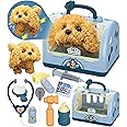 STAY GENT Toy Dogs for Kids Pet Care Vet Set for Kids Robot Dog Toys Pretend Role Play Doctor Kit Plush Electronic Walks Bark Dog Carrier Grooming Treating Toys Gifts for 2 3 4 5 6 Years Old Girls Boy