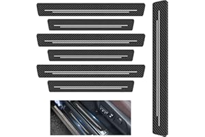 RICKMASK 9 pcs Auto Einstiegsleisten Schutz,2024 Carbon Faser Universal Autotür Schutzfolie,eeignet für Alle Fahrzeuge Einstiegsleisten Kratzschutz,StoßStangen Anti-Scratch,Abrieb Und Starke