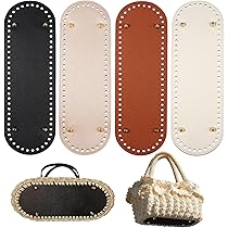 Tasbodem, 6 stuks tasbodem gehaakt PU tasbodem ovaal PU leer gebreid tasbodem voor handtas, schoudertas, portemonnee, doe-het-zelf accessoires (30 x 10 cm