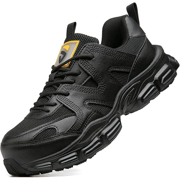 Veiligheidsschoenen Dames Lichtgewicht Werkschoenen met Stalen Neus Ademend Sportief Beschermende Sneakers C01 Zwart/39