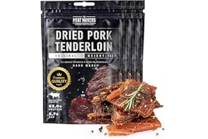 THE MEAT MAKERS Dried Pork Tenderloin Pork Jerky 300g. Carne Seca para Personas Carne de Cerdo Seca Snack de Jerky de Cerdo Merienda Alta en Proteínas Alternativa al aperitivo de carne seca Beef Jerky