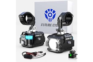 Future Eyes Motorcykel Extraljus LED 6000LM 60W, ECE E-Mark E57 Godkända Dimljus Motorcykel, LED Extraljus Motorcykel med Ant