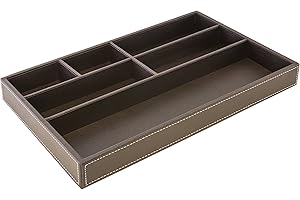 Osco BPUDTO Faux Leather Drawer Organiser - Brown