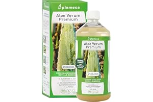 PLAMECA - Aloe Verum Premium, Aloe Vera Bebida, Jugo, Zumo, Sin Pasteurizar, Sin Edulcorantes, en Frío, Ayuda a la Salud Gastrointestinal, el Sistema Inmunitario y ante la Fatiga, Sabor Puro - 1 L