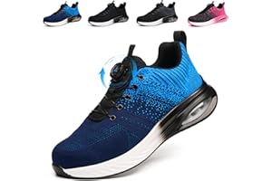 NBOFIEHY Sicherheitsschuhe Herren Damen Leicht Sportliche Arbeitsschuhe Atmungsaktiv Stahlkappenschuhe rutschfest Arbeitsschutzschuhe mit Drehknopf