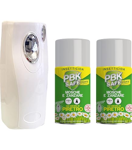 Ecospray Insetticida Aerosol 250 Ml A Base Di Piretro Per Ambienti Interni. Abbattente Per Zanzare E Mosche. Utilizzo Con Diffusore Automatico. - 3