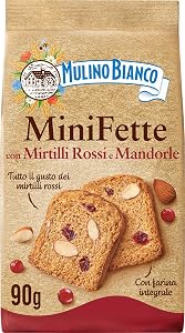 Mulino Bianco Mini Fette con Mirtilli Rossi e Mandorle con Farina Integrale 90 g