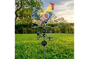 SYFUNLV Coq Girouette, Girouette Coq de Decoration Exterieur, 35×130cm, Girouette en Fonte,Girouette en métal avec pour Jardin arrière Wind Direction Indicator Toit Balcon Ferme