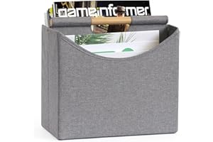 PreTidy Magazine Holder Foldable Magazine Rack Floor Magazine Basket Magazine File Holder with Bamboo Handle