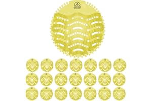 AZEAM Urinalsieb 20 Stück mit Duft Urinaleinlage Einsatz 30 Tage Frischewirkung Pissoirsieb Spritzschutz Lufterfrischer Jedes Pissoir Urinal Einmalhandschuhe Urinal Einleger Matte(20 Stk-Gelb/Zitrone)