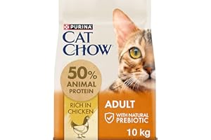 PURINA CAT CHOW | Adulte | Croquettes pour Chat | NaturiumTM | Poulet | 10 kg | Sac