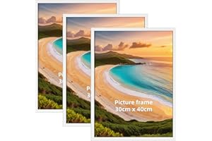 Hoikwo Juego de 3 Marco 30x40 cm, Marcos de PVC Blanco de 40x30 cm para Pared, Adecuados para Títulos Universitarios, Pósters, Fotografías, Rompecabezas y Documentos Enmarcados