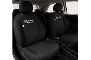 Auto Accessori Lupex | Coprisedili Auto Compatibili con 500L, Colore Nero, Made In Italy, Tessuto Policotone, Nome Auto Ricamato, Fodere Copri Sedili Anteriori e Posteriori