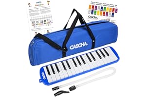 Sela CASCHA Melodica Set Blau – Hochwertige Melodica und Melodicaschule inkl. Tragetasche, Mundstück, Schlauch, praktischer Halteschlaufe & Tasten-Aufkleber, HH 2104 DE